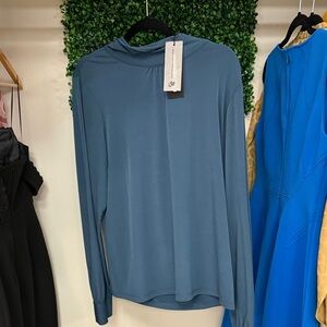Karl Lagerfeld Slate Blue Long Sleeve Top